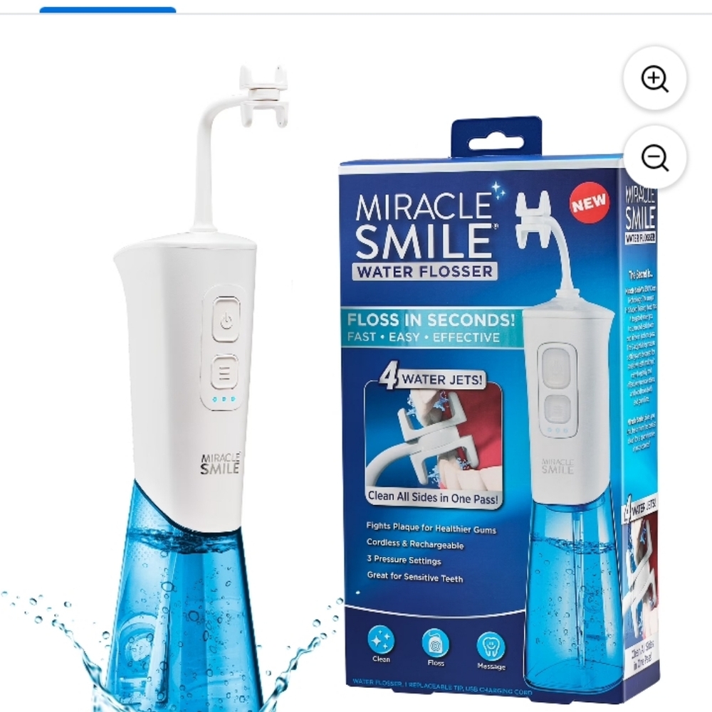 Miracle Miles Water Flosser - White and Blue
